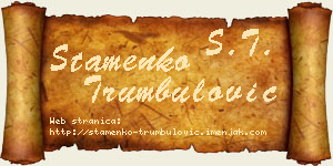 Stamenko Trumbulović vizit kartica